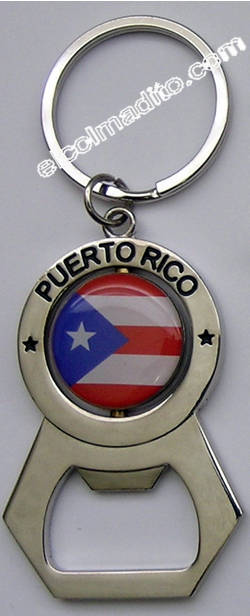 Dulces Tipicos Puertorican flag keychain with bottle opener Puerto Rico
